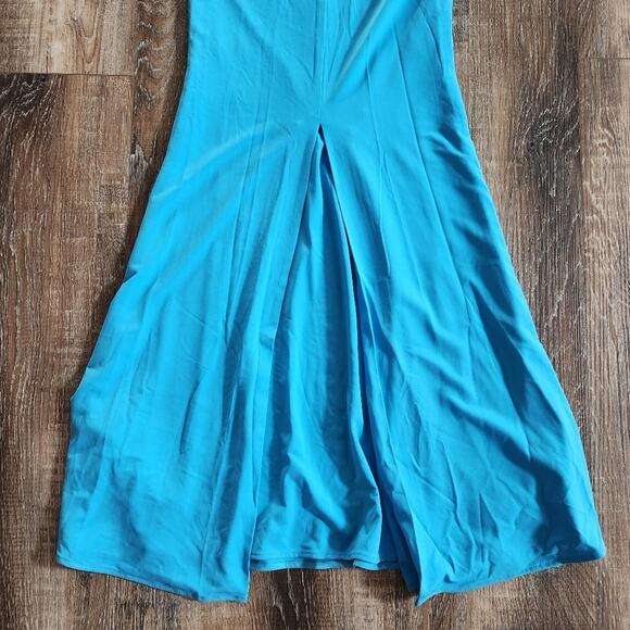 Retrofete Raven Dress in Peacock Blue Size Large Halter Open Back NWT - Picture 10 of 14